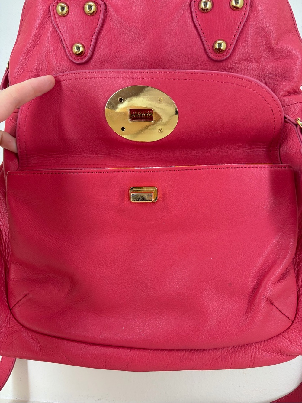 Emma Fox Hot Pink Leather with Gold Hardware shoulder bag - Picture 5 of 12